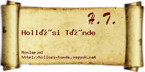 Hollósi Tünde névjegykártya